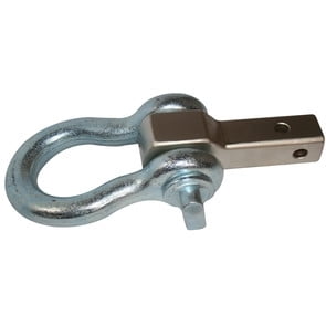 Bulldog Whes D-Ring 20181 Fits 2 x 2 Inch Receiver; 1-1/2 Inch Shackle Diameter; Zinc Plated; Silver; Alloy Steel; Single