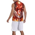 thumbnail image 2 of Naloa Red Leaf Flame Fox Basketball Jersey Reversible Men's Mesh Athletic Sports Shirts Training Practice S-4XLSmall, 2 of 6