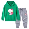 thumbnail image 4 of Hello Kitty primavera y otoño nueva ropa para niños Sudadera con capucha suéter pantalones de dos piezas de algodón para bebé traje de manga larga para niños, 4 of 5