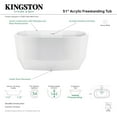 thumbnail image 5 of Kingston Brass VTSQ513024 51-Inch Acrylic Oval Double Ended Freestanding Tub with Drain in Glossy White, 5 of 8