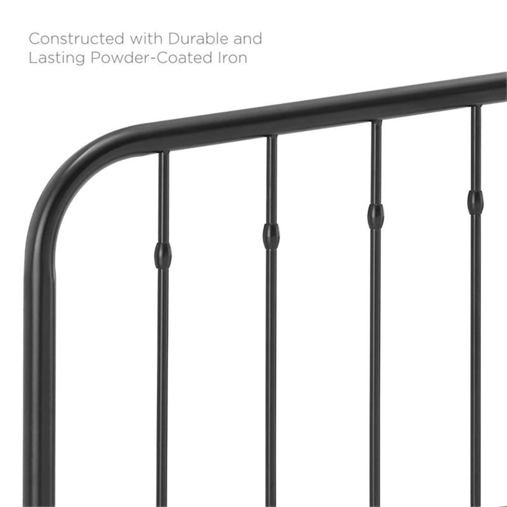 Pemberly Row Contemporary Modern Twin Metal Spindle Headboard in Black