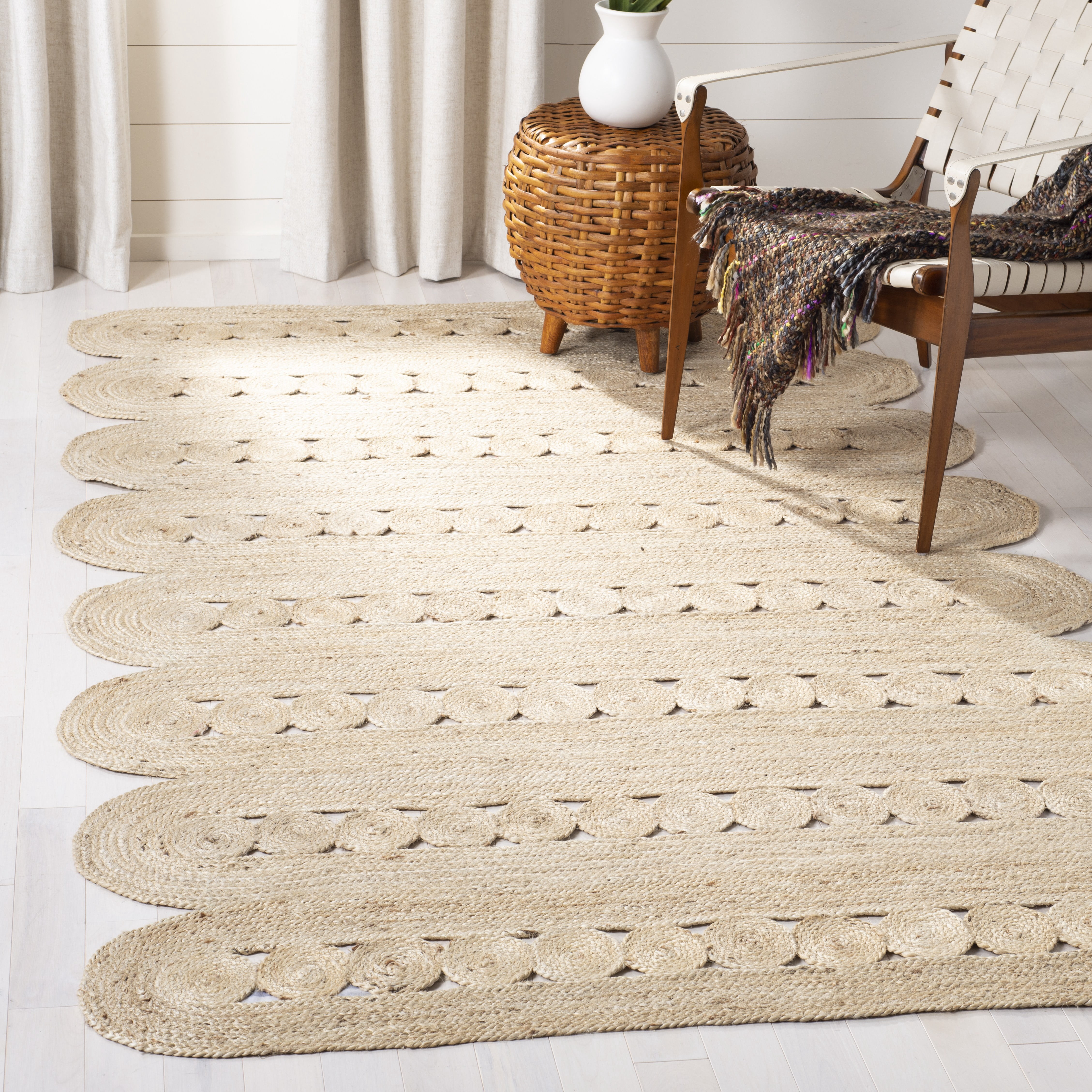 SAFAVIEH Natural Fiber Kaelee Geometric Area Rug, Ivory, 5' x 8'