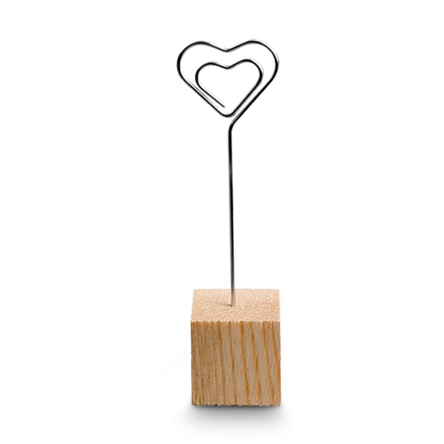 Base de madera Titular de la tarjeta de la tarjeta Buffet Reserva de buffet Soporte de clip Holiday banquetes de boda Mesa de fiesta Ajuste Decoraciones corazón Inevent HA011595-01