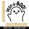 thumbnail image 2 of Halloween Peek A Boo Peeking Ghost Self-Inking Rubber Stamp Ink Stamper - Purple Ink - Small 1 Inch, 2 of 7