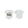 thumbnail image 3 of Mevireiy Infant Baby Boy Baseball Romper Letter Print Short Sleeve Jumpsuit Onesie Bodysuit, 3 of 9