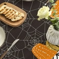 thumbnail image 4 of Halloween Tablecloth 60x60 Inch Round, Jack-O-Lantern Pumpkin Cobweb Scary Themed Black Washable Table Cover for Party Picnic Dinner Decor, 4 of 6