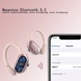 thumbnail image 4 of Auriculares Bluetooth 5.3, llamada ENC HD, auriculares internos inalámbricos con ganchos para la oreja, graves profundos, ajuste cómodo, auriculares deportivos impermeables IPX5, 4 of 5