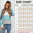 thumbnail image 2 of Women‘s Color Block Knit Hoodies Sweaters Loose Long Sleeve V Neck Drawstring Pullover Sweatshirts (Grey-2XL), 2 of 5