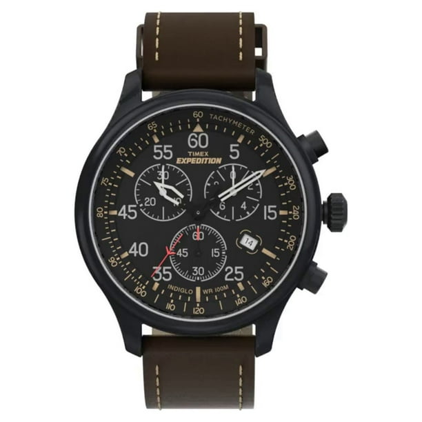 Timex Expedition Men's 43mm Field Chrono Watch, Brown/Black