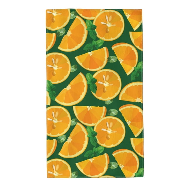 Balery Orange Toalla de Microfibra Premium con Estampado – 27.5x16 pulgadas, Alta Absorción, Suave y Aterciopelada, Secado Rápido