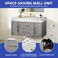 thumbnail image 3 of ModFusion 40-Inch Gray Bathroom Vanity with Quartz Stone Basin & Undermount Ceramic Sink, MDF & Particleboar Storage Cabinet, 3 of 9