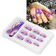 thumbnail image 3 of 24pcs Fashionable  Nails, Detachable Bright Color False Nail Patch Full Cover Nail Art Tips, 3 of 8