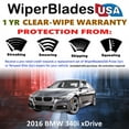 thumbnail image 2 of 2016 BMW 340i xDrive Beam Wiper Blades Wipers w/1yr Warranty (Set of 2), 2 of 5