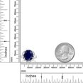 thumbnail image 3 of Gem Stone King 925 Sterling Silver Blue Sapphire Engagement Ring for Women (4.57 Cttw, Gemstone September Birthstone, Oval 12X10MM, Available in Size 5,6,7,8,9), 3 of 5