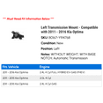 thumbnail image 2 of Left Transmission Mount - Compatible with 2011 - 2016 Kia Optima 2012 2013 2014 2015, 2 of 2