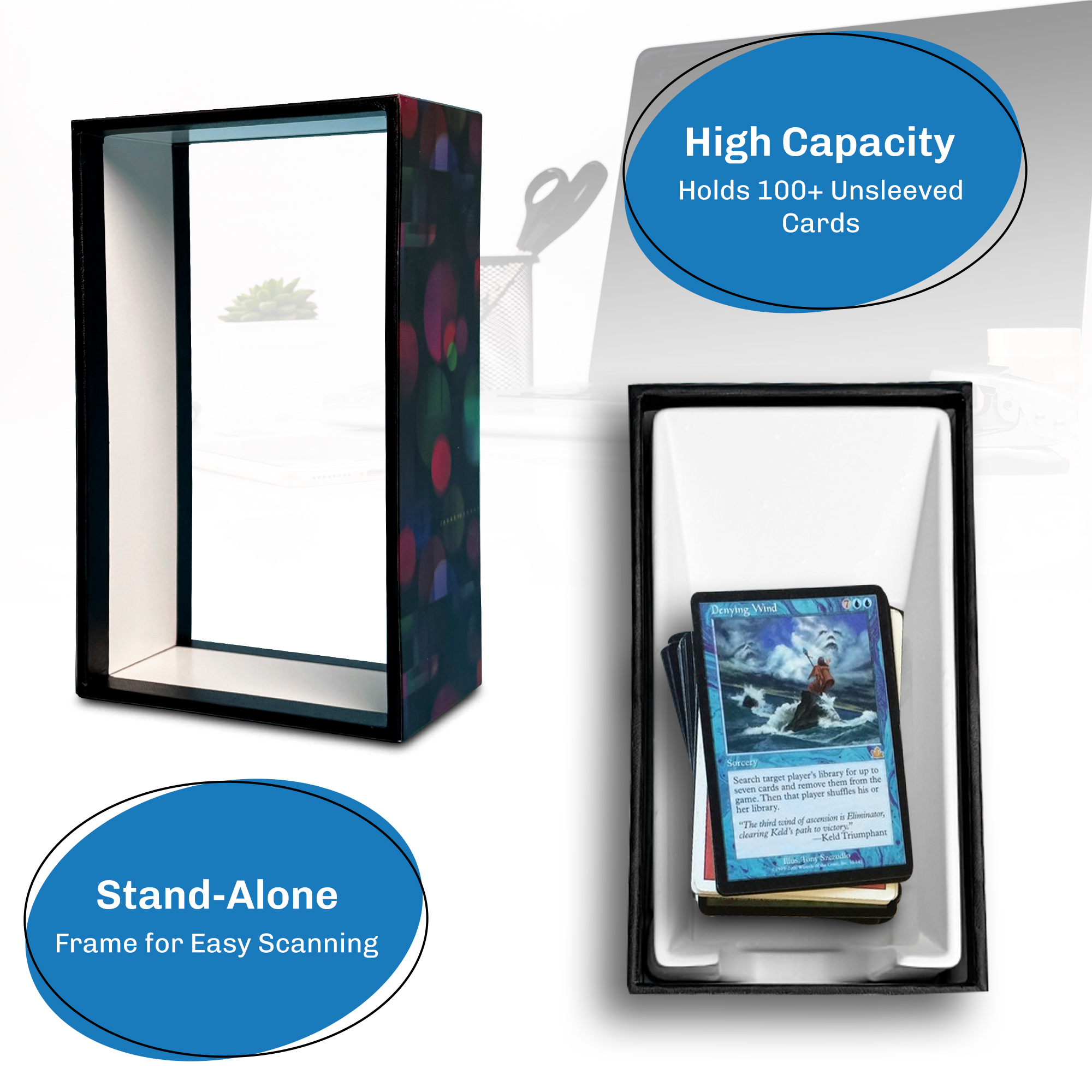 Support De Scanner De Cartes – LED Réglable – Pour TCG, MTG, Sport – 20 Pochettes Incluses – Pliable