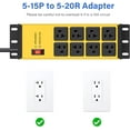 Yellow Heavy Duty Power Strip Surge Protector 20 AMP, 8 Outlets 12