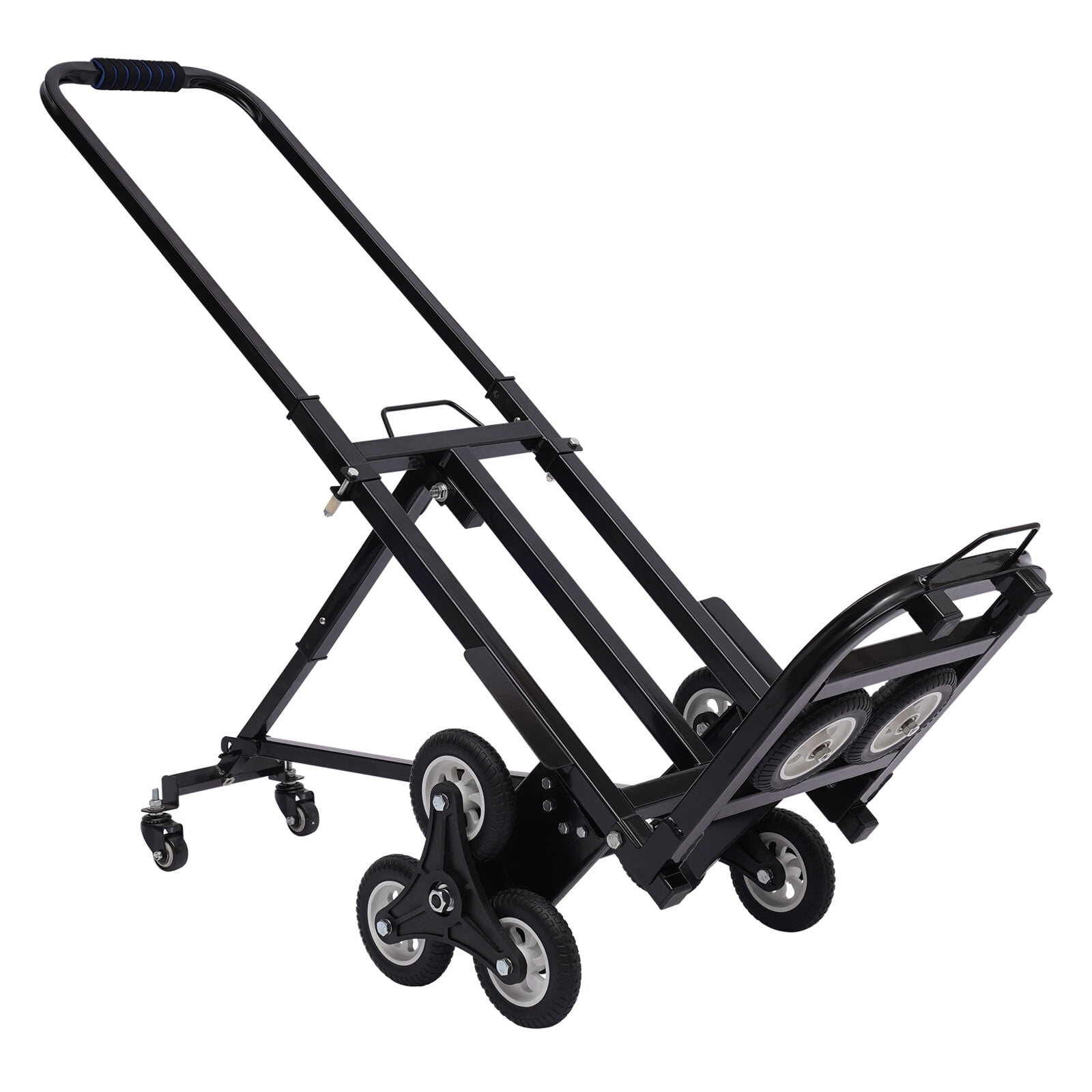 ToppiJoy Portable Stair Climbing Cart, Climbing Cart Hold up to 330lbs, Portable Stair Climber Hand Truck Heavy Duty with 10 Wheels Black