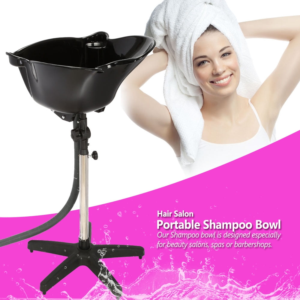 Anself Portable Movable Deep Hair Shampoo Bowl Basin Adjustable Height