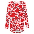 thumbnail image 3 of Cameland Chemises Grande Taille pour Femmes Imprimé Cœur Hauts de la Saint-Valentin Manches Longues Tunique Col Rond Blouses, 3 of 4