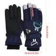 thumbnail image 4 of SERTG Boys Girls Snow Gloves Cute Cartoon Thickened Warmth Insulated Grip Adjustable Wrist Winter Waterproof Kids Skiing Sports Gloves for Children 8-12 Years(Navy,One Size), 4 of 9