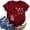 Burgundy, variant on Fesfesfes Shirt Women Fashion Women Summer Half Sleeve Pullover Solid Color Casual Blouse Tops Womens Shirts XS(US:2)