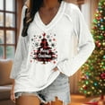 thumbnail image 6 of EchfiProm Long Sleeve Shirts for Women White Funny Outfits Christmas V Neck Merry Christmas Xmas Ladies Tee Shirts, 6 of 6