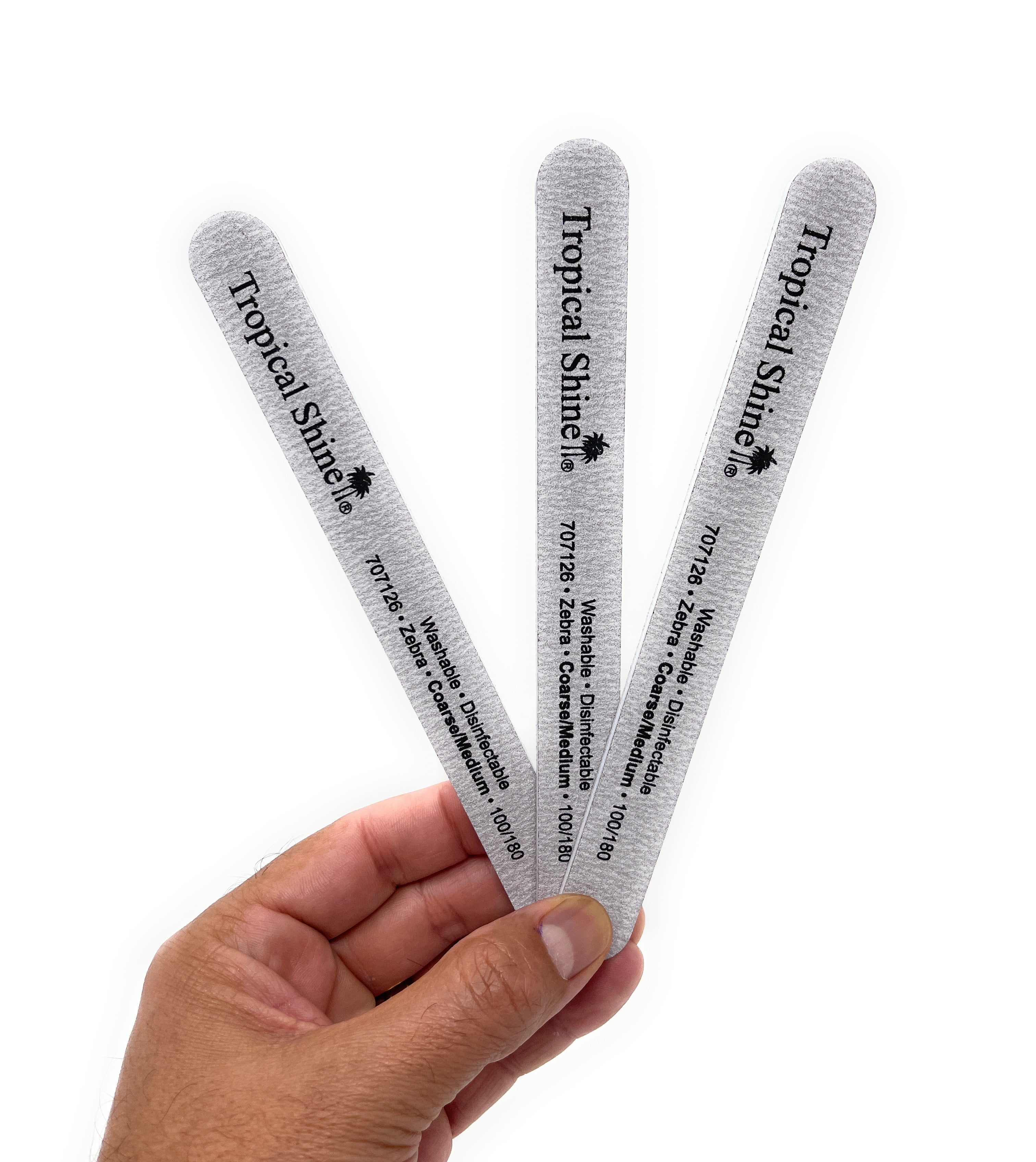 Tropical Shine Nail File Zebra 100/ 180 Coarse/ Medium Grit Dual Sided