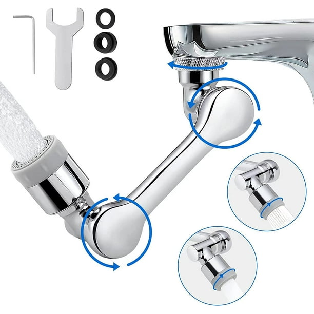 Faucet Extender for Bathroom Sink, Universal 1080° Robotic Arm Swivel