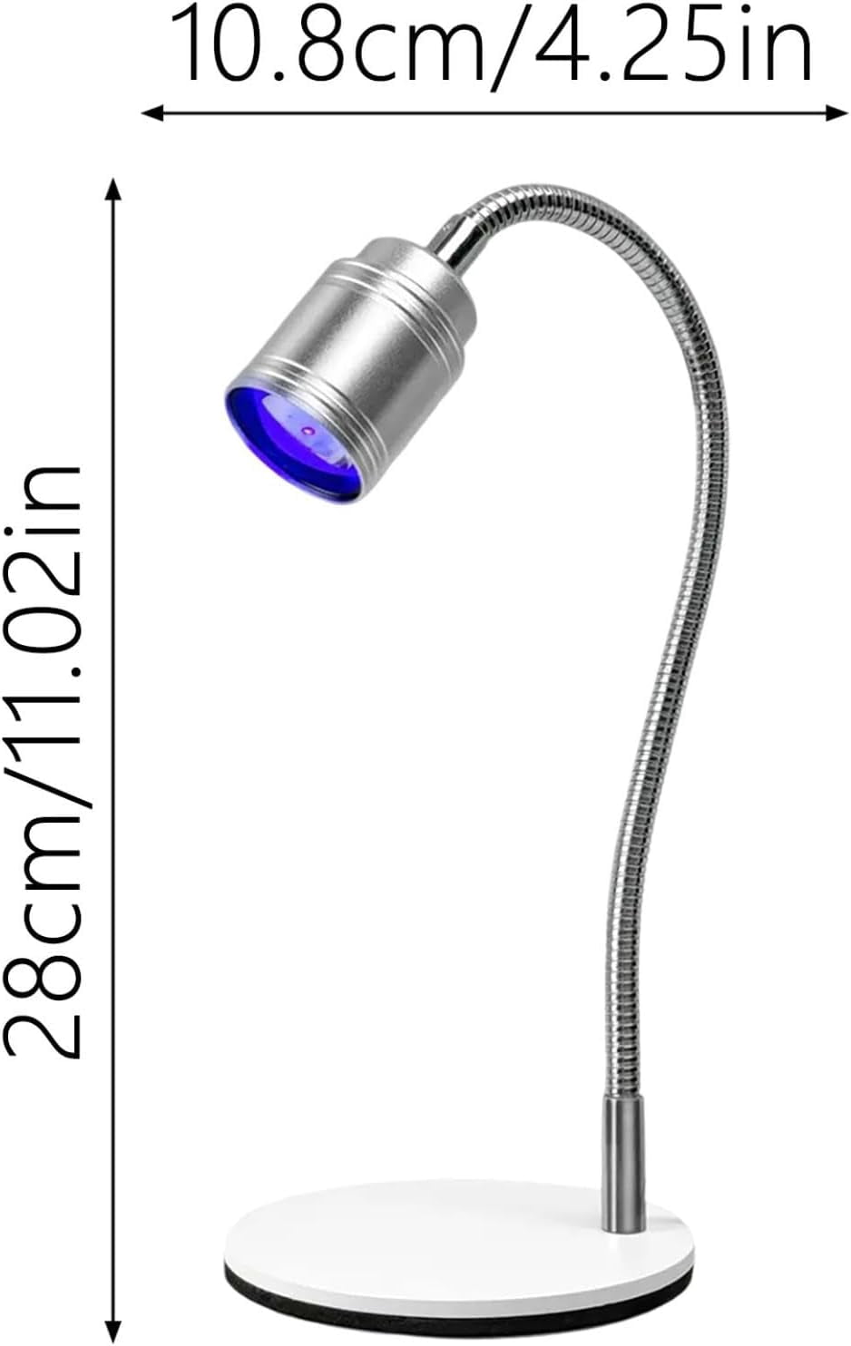 Hands-Free UV LED Nail Lamp with Foot Pedal – 360° Flexible Gooseneck Flash Cure Light for Extensions & 3D Art, Heavy Duty USB Base(RL Silve 1 PC)