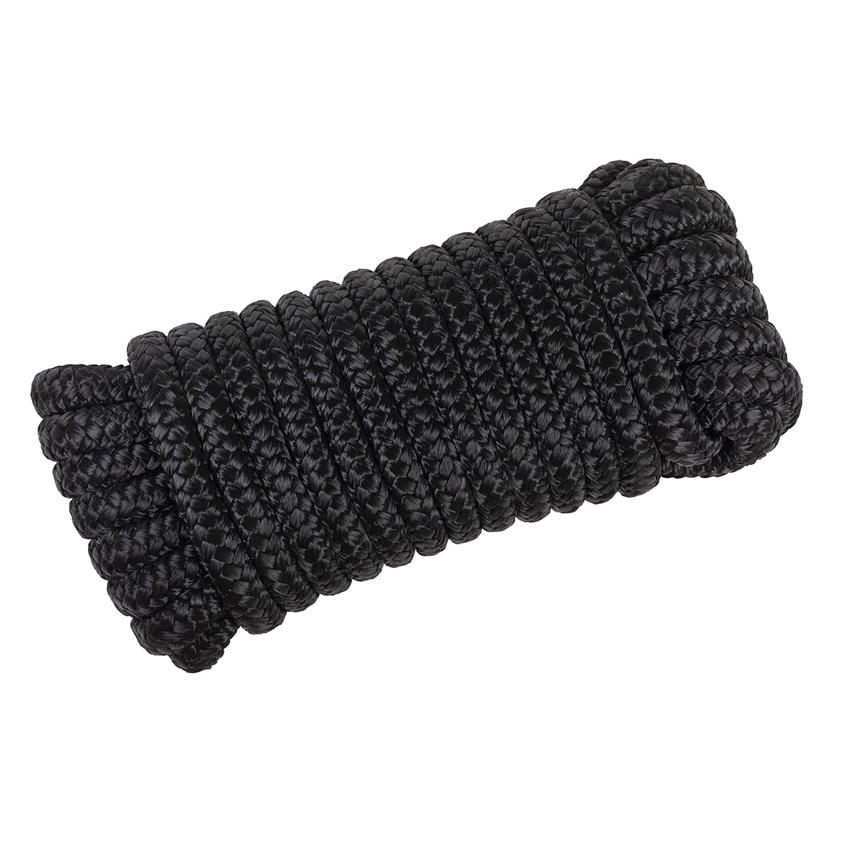 (2 pack) Ozark Trail Double-Braided Nylon Marine Dock Line, 3/8 in x 25 ft, Up to 20 ft Boats, 550 lb Maximum Working Load, Black