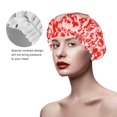 thumbnail image 2 of Kdxio Beef1 Print Shower Cap for Women,Elastic and Reusable,Double Waterproof Layers Bathing Hat, 2 of 6