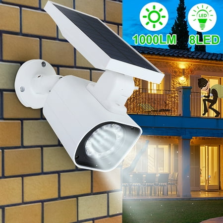 1000LM Solar Power LED Light Dummy Fake Security Camera Wall Lamp Motion Sensor Security Light for Yard