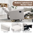 thumbnail image 4 of Modern Upholstered Rocker Nursery Chair Plush Seating Glider Swivel Recliner Chair, Beige, 4 of 8