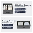 thumbnail image 3 of Tall Dresser for Bedroom, Vertical Dresser with 5 Fabric Drawers and 2-Tier Open Shelves, Chest of Drawers with Hanging Racks for Living Room, Small Space, Rustic Brown, 3 of 10