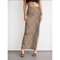 thumbnail image 3 of Animal-Printed Maxi Skirt with Side Slit, 3 of 5