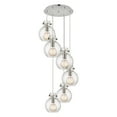 thumbnail image 4 of Innovations Lighting  Newton Sphere - 6 Light 8" Cord Hung Multi Pendant - 14" Canopy Polished Nickel/Seedy, 4 of 5