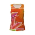 thumbnail image 3 of Picia Orange Flower Psychedelic Pattern Women's Workout Tank Top,Breathable Activewear,Slim Fit Athletic Top,Versatile Workout Moisture-wicking top-X-Large, 3 of 9