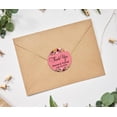thumbnail image 2 of Darling Souvenir Round 45 Pcs Floral Thank You Stickers Personalized Wedding Bride Groom Names And Date Envelope Seals-Salmon, 2 of 4