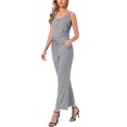 thumbnail image 4 of INSPIRE CHIC Jumpsuits for Women Dressy Casual Jumpsuit Sleeveless Crew Neck Knit Wide Leg Rompers Jumpers Summer Outfits XS Gray, 4 of 6