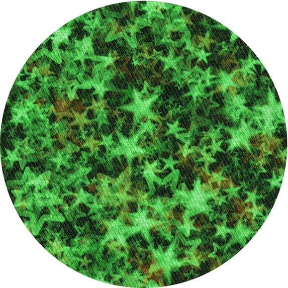 Ahgly Company Indoor Square Patterned Deep Emerald Green Area Rugs, 3' Square