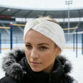 thumbnail image 2 of Unique Bargains 1 Pc Women's Warm Headband Winter Ear Warmer Wave Cross Head Wraps White, 2 of 6