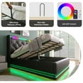 thumbnail image 4 of Twin size Upholstered bed, 360 surround LED function, Buttons/Apps/Remote Control, hydraulic storage bed with USB Type-C charging, Black, PU (Without mattress), 4 of 27