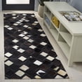 thumbnail image 2 of SAFAVIEH Studio Leather Bertha Geometric Runner Rug, Black/Ivory, 2'3" x 7', 2 of 10
