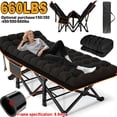 thumbnail image 2 of 1200D Oxford Foldable Camping Bed for Adults with Soft Foam Pad & Carry Bag, Double Layer Portable Outdoor Camping Bed, Guest Bed, Recliner Sofa Bed for Camping & Home, 2 of 14