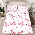 thumbnail image 2 of Homewish Kawaii Bow Ribbon Full Size Sheets, Pink Watercolor Bed Sheets, Teens Kids Girls Women Sheet Sets, Lightweight Room Decor, 4 Pieces, 2 of 7