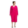 thumbnail image 2 of Terra & Sky Women's Plus Size Midi Shirt Dress, 2 of 5