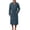 Dark Blue, variant on Cotton Robe for Men Open Front Long Sleeve Robes with&nbsp;Pocket Plus Size Loose Nightwear Breathable Loungewear Size 4X-Large