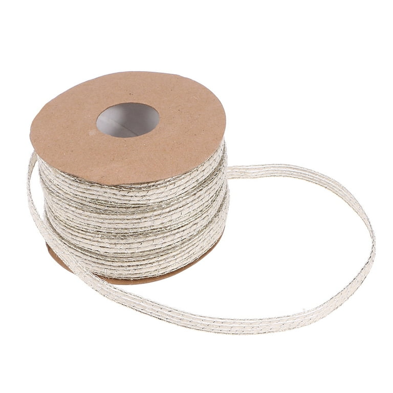 Colored Braided Rope Weaving Webbing Home DIY Craft Fishing Line Pattern  Burlap Ribbon (10m, White) 