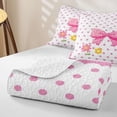 thumbnail image 4 of Erosebridal Girls Cartoon Floral Bowknot Twin Quilt Set,Teens Vintage Polka Dots Twin Coverlet Set, 4 of 7
